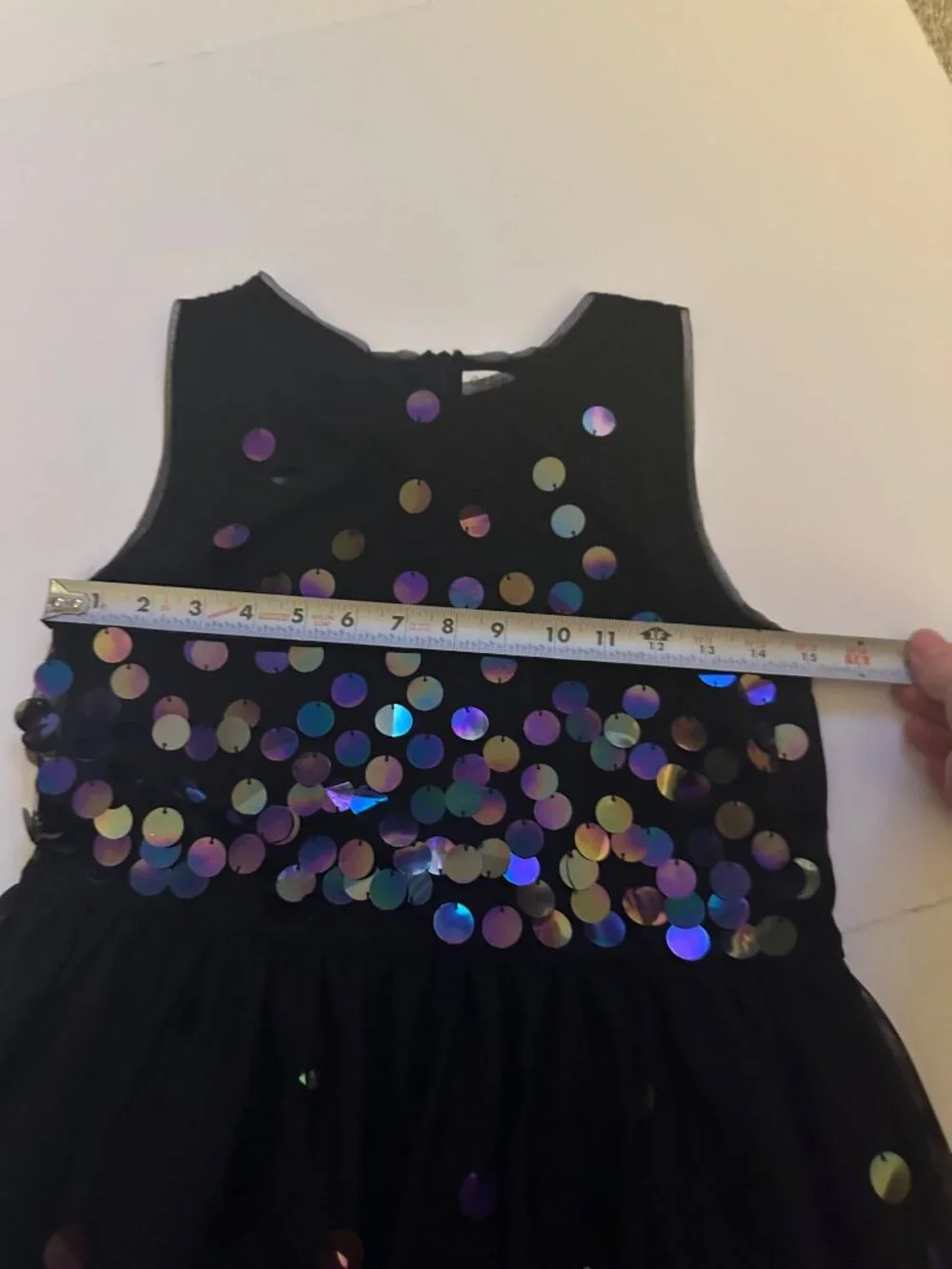 Cat & Jack Girls Black Sequins Tulle Party Dress Size 14/16 Sleeveless